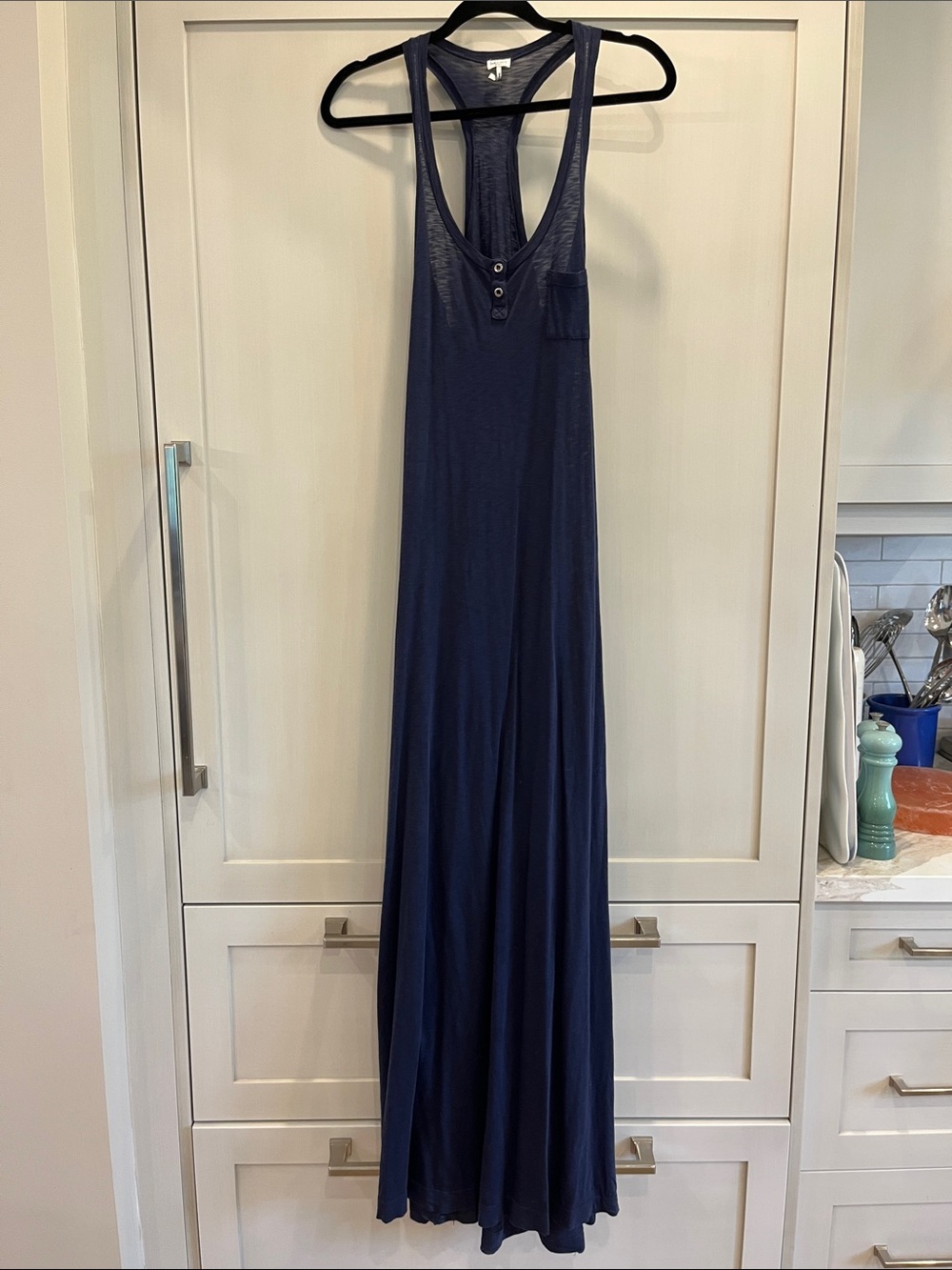Women’s Splendid Dark Denim Blue Colour Racerback Maxi Dress - Casual Tank Style
